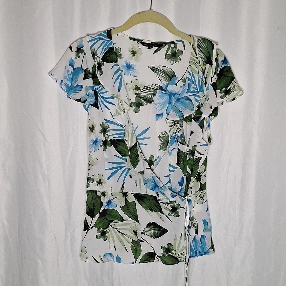 Banana Republic Wrap Blouse semi sheer